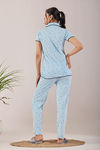 Sweet Moon Knit Cotton Pyjama Set - Baby Sky — thumbnail 2